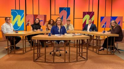 Dr. Vinícius Magno na bancada do Sem Censura, com Cissa Guimarães